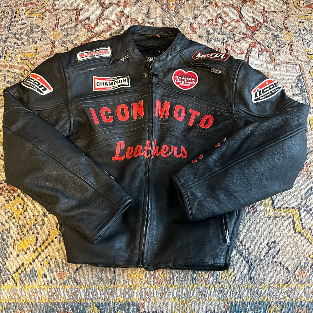 ICON MOTO Black Leather Motorcycle Jacket